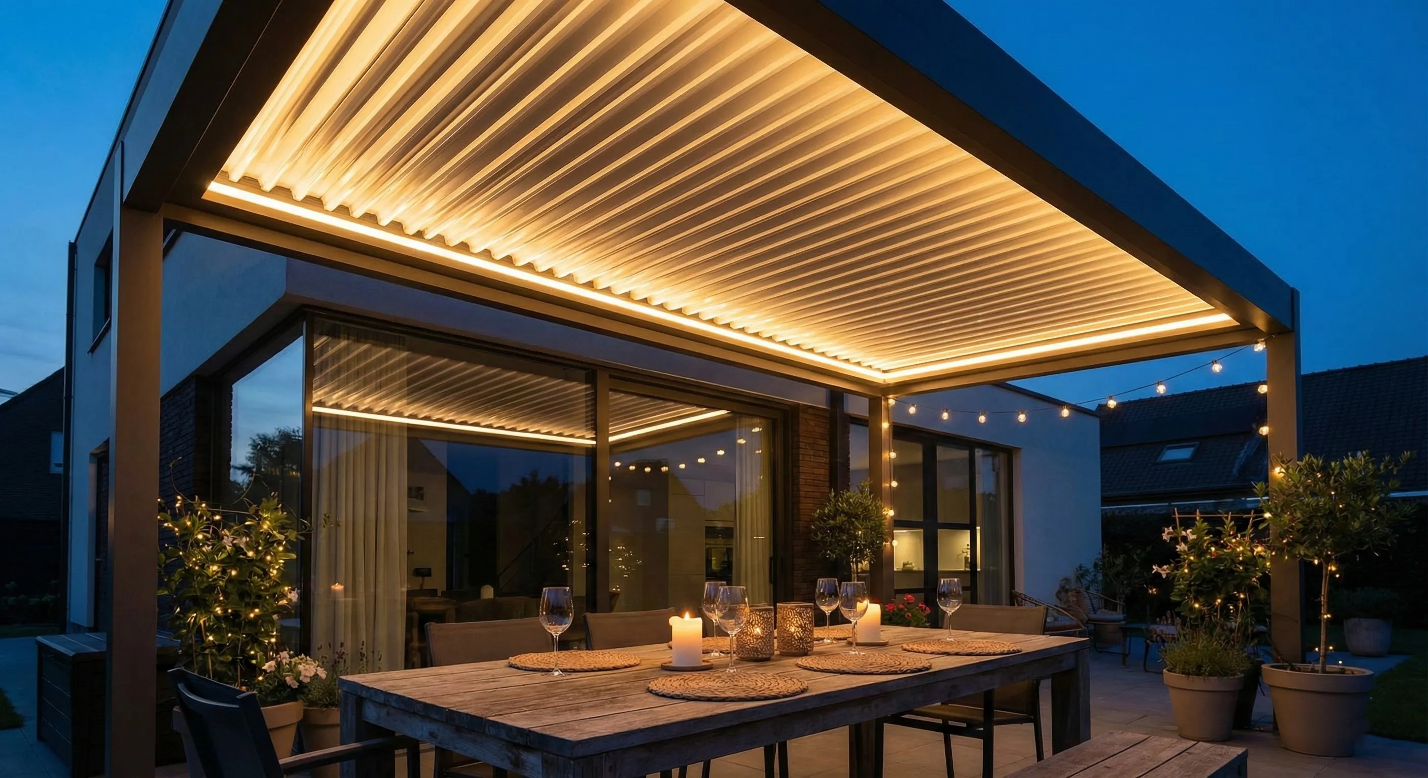 Pergola with LED Lighting